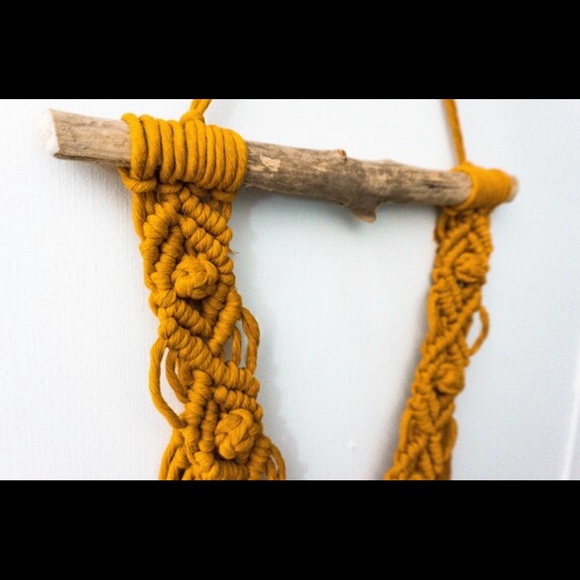 Macrame Handmade Wall Hanging in Mustard - Picture 2 of 3
